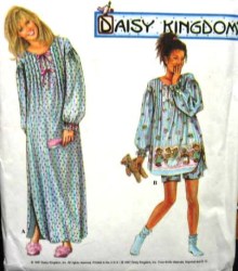 7931 SIMPLICITY DAISY KINGDOM GRANNY GOWN, PJ TOPS, BOTTOMS PATTERN XS-MED